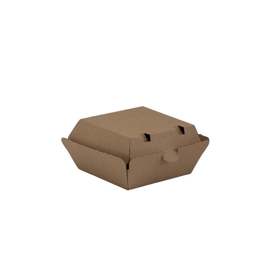 BURGER BOX 110X110X70 TF SZARA/KRAFT